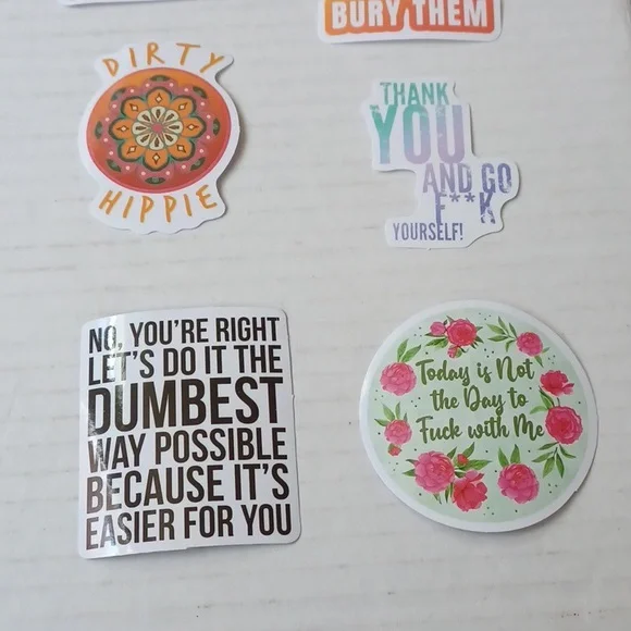 $4 Add-on New Colorful "Rude" Stickers - Set Of 30 - Picture 6 of 7